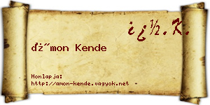 Ámon Kende névjegykártya